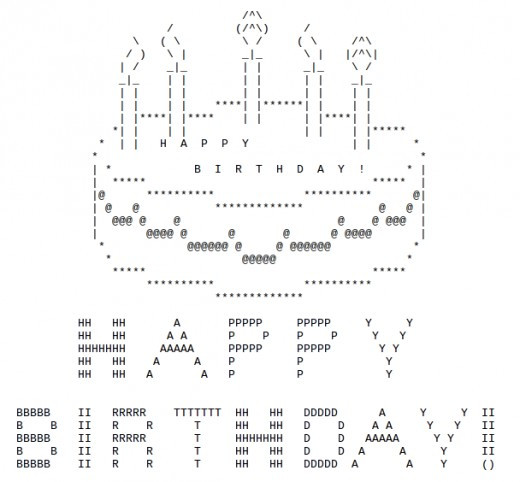 Birthday Cake Text Art
 Birthday Cake ASCII ART Fanpop