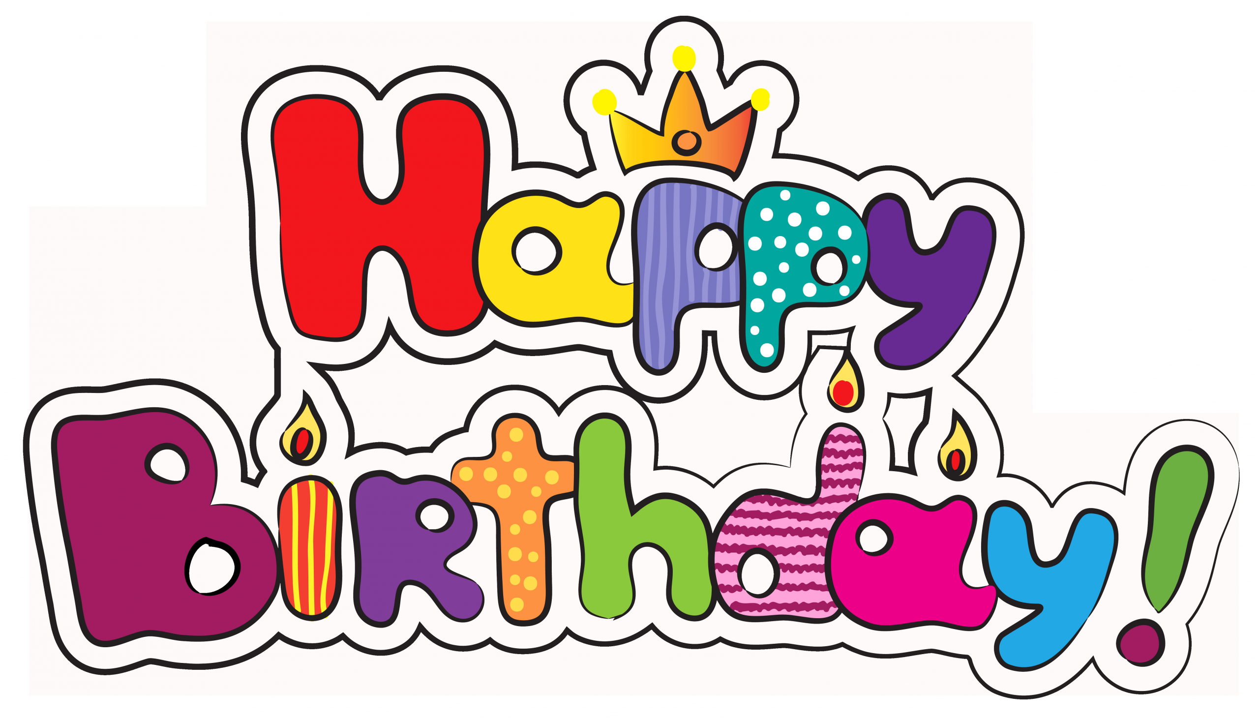 Birthday Cake Text Art
 Colorful Happy Birthday PNG Clipart Image