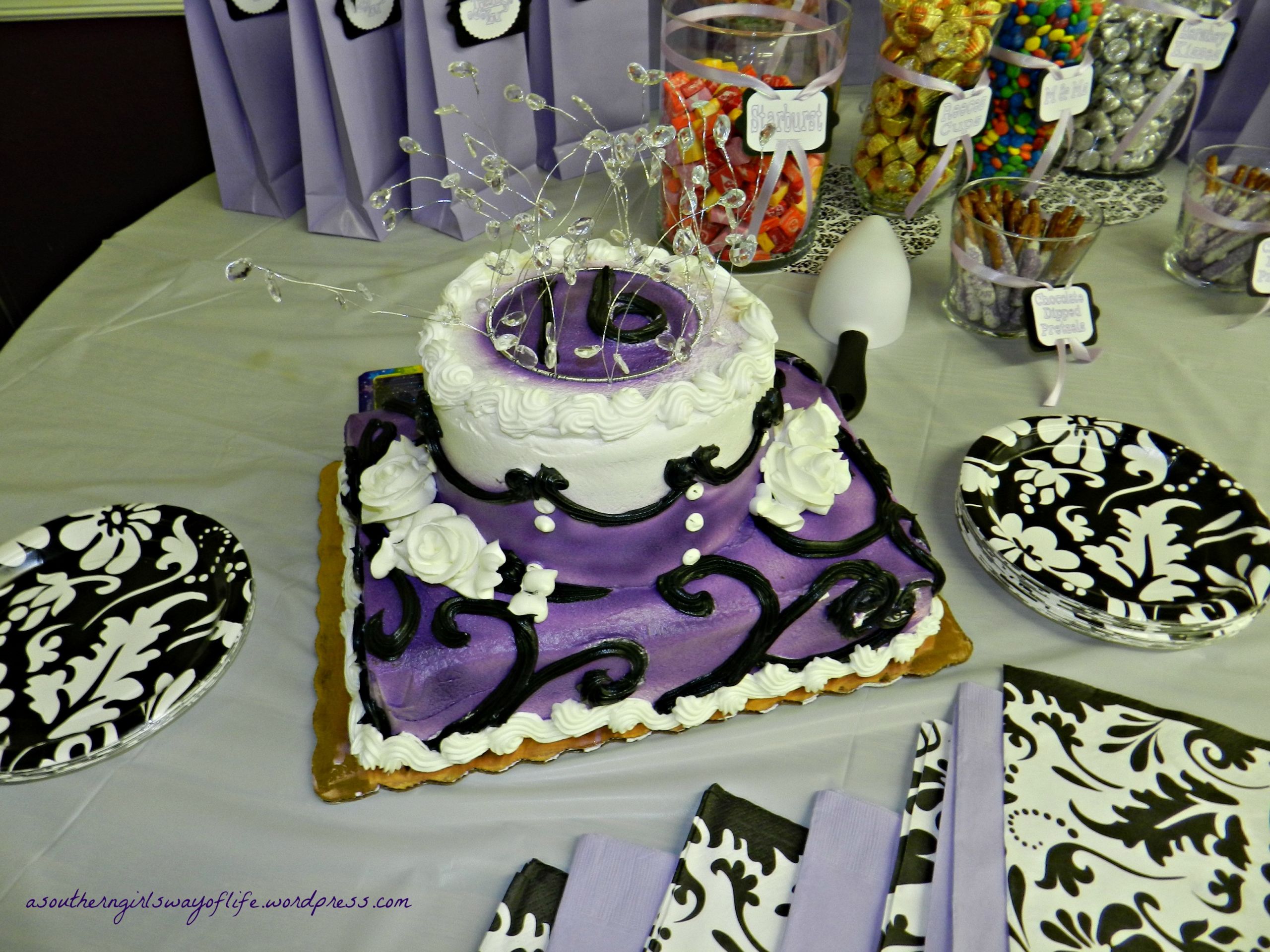 Birthday Cakes At Publix
 purple black and white sweet sixteen