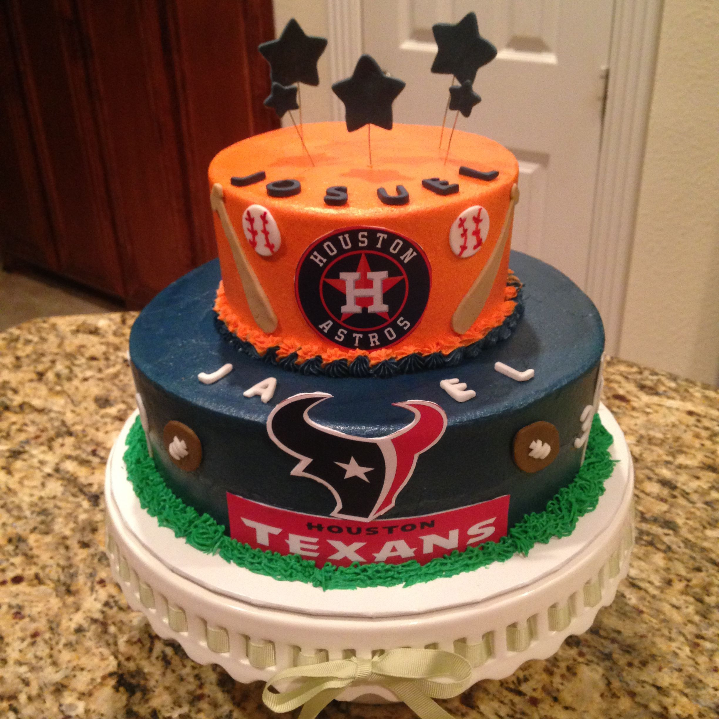 Birthday Cakes Houston
 Houston Astros and Texans cake