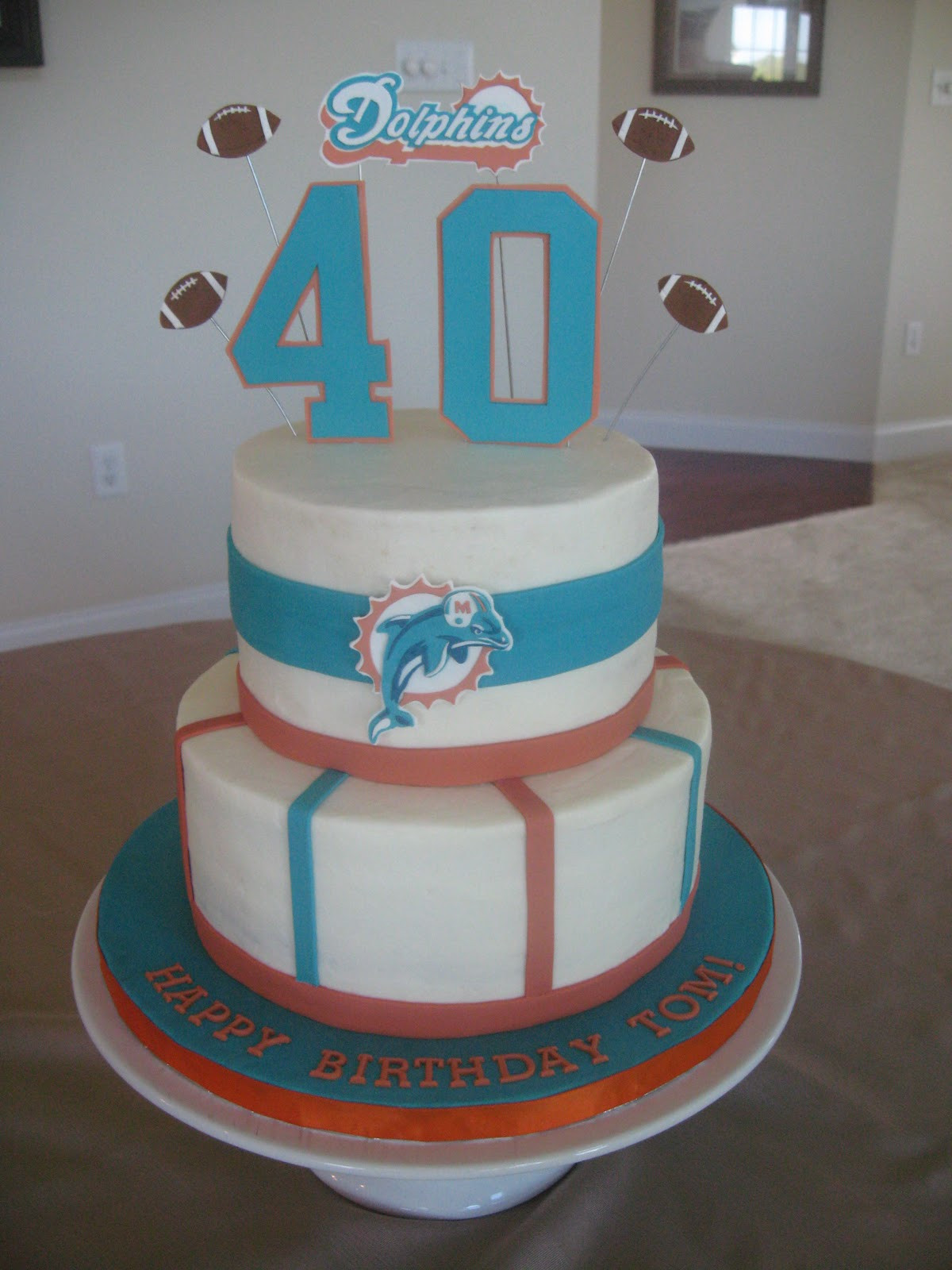 Birthday Cakes Miami
 Stuff By Stace Miami Dolphins Birthday Cake