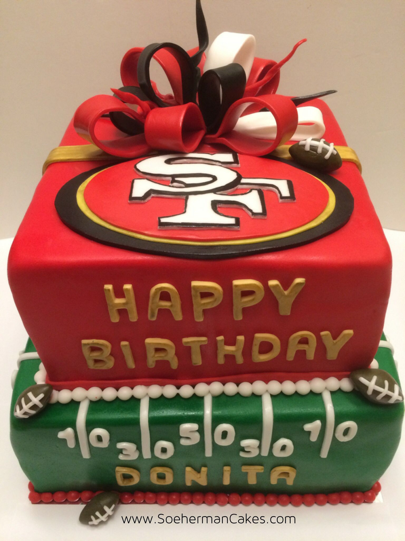 Birthday Cakes San Francisco
 49ers Cake without bow for Logan s 1st birthday