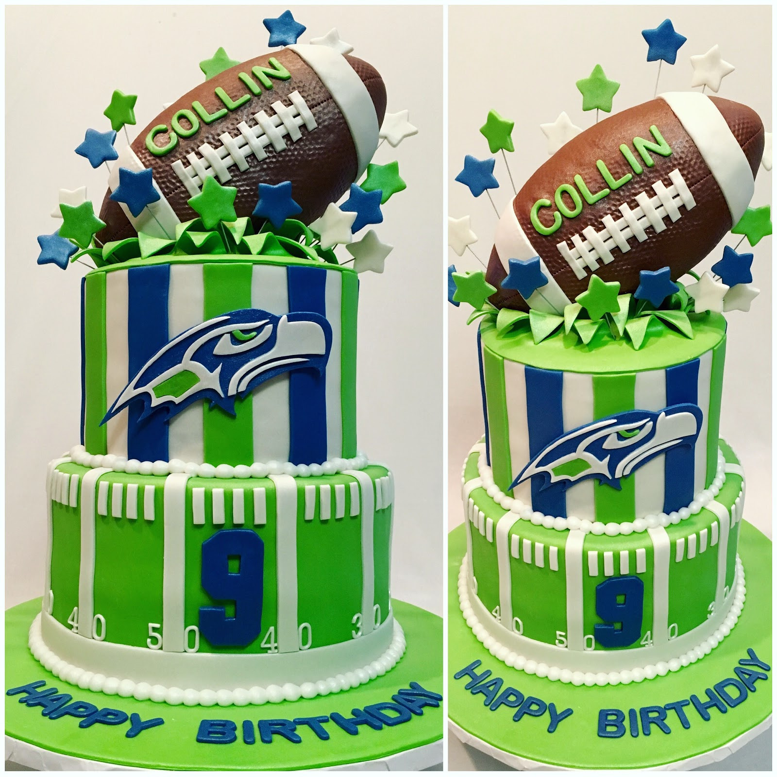 Birthday Cakes Seattle
 MyMoniCakes Seattle Seahawks football cake with football