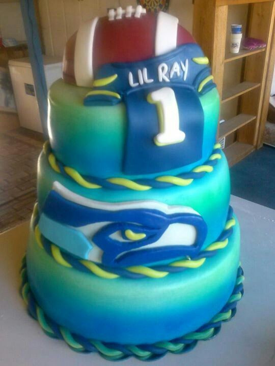 Birthday Cakes Seattle
 Seattle Seahawks fondant cake I made