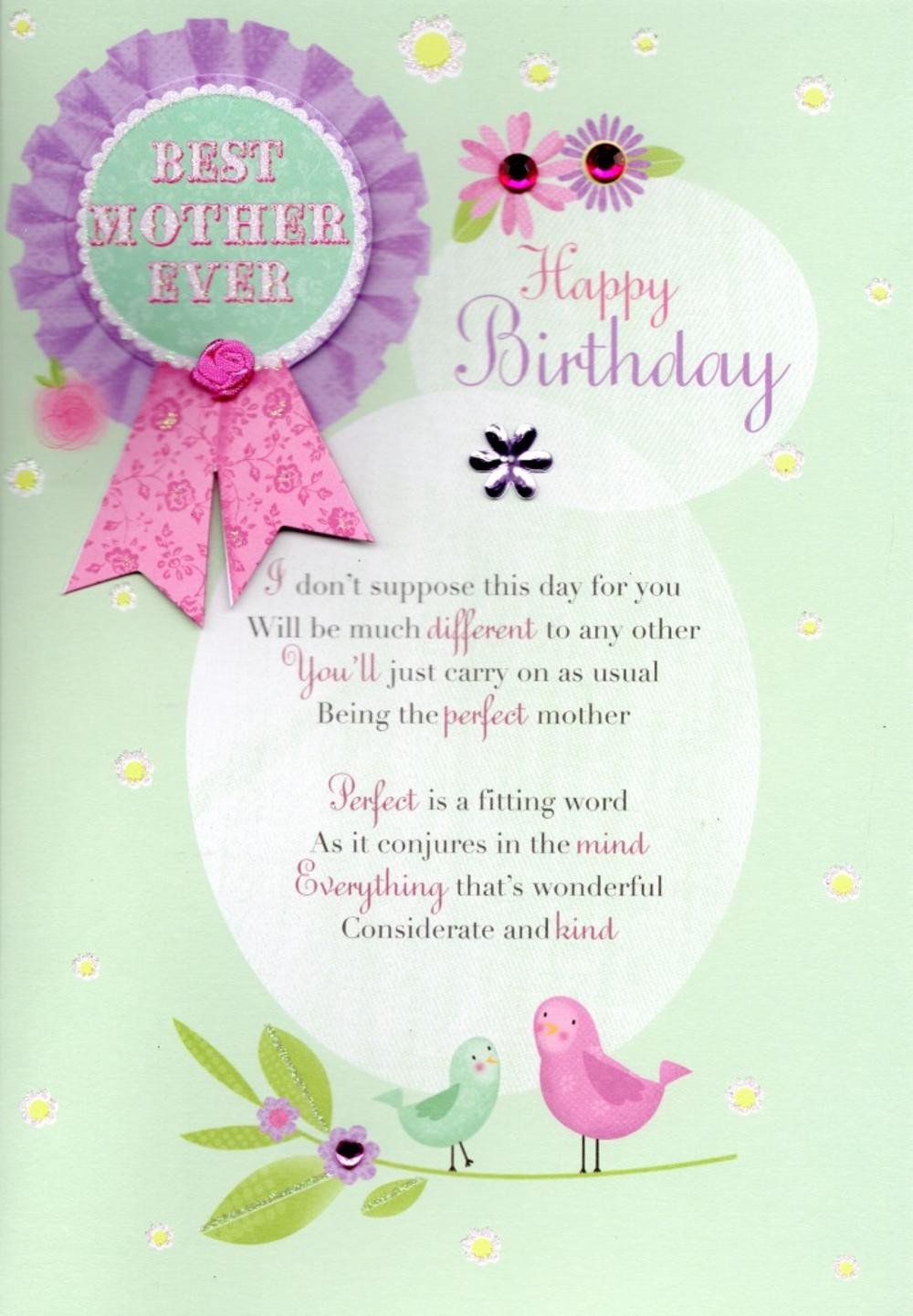Birthday Card Greetings
 Best Mother Ever Birthday Greeting Card