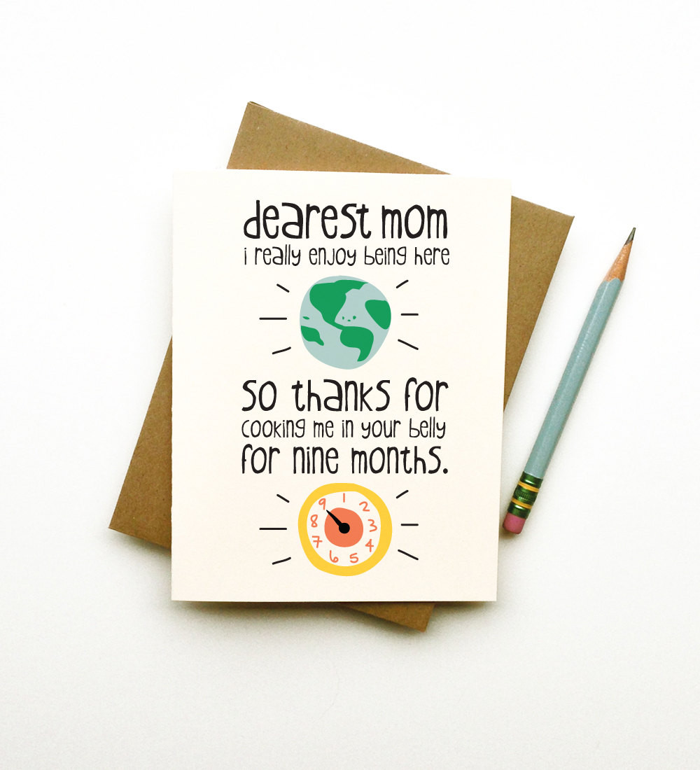 Birthday Card Ideas For Mom
 Thanks for Cooking Me Mom card mothers day birthday funny cute