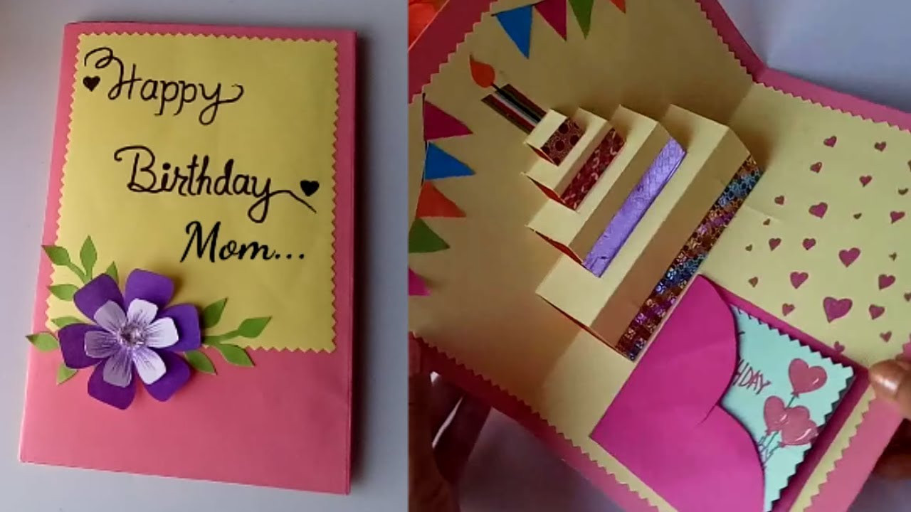 Birthday Card Ideas For Mom
 DIY cake pop up card for birthday DIY Birthday Day Card