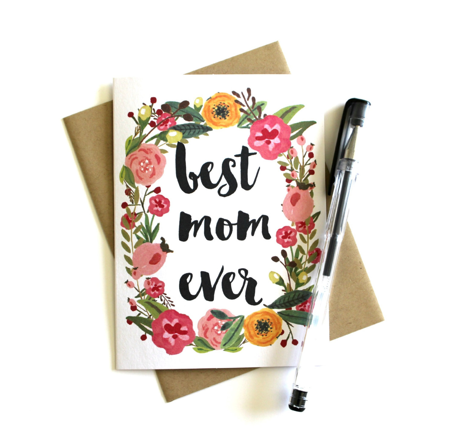 Birthday Card Ideas For Mom
 Mother s Day Card Best Mom Ever Floral