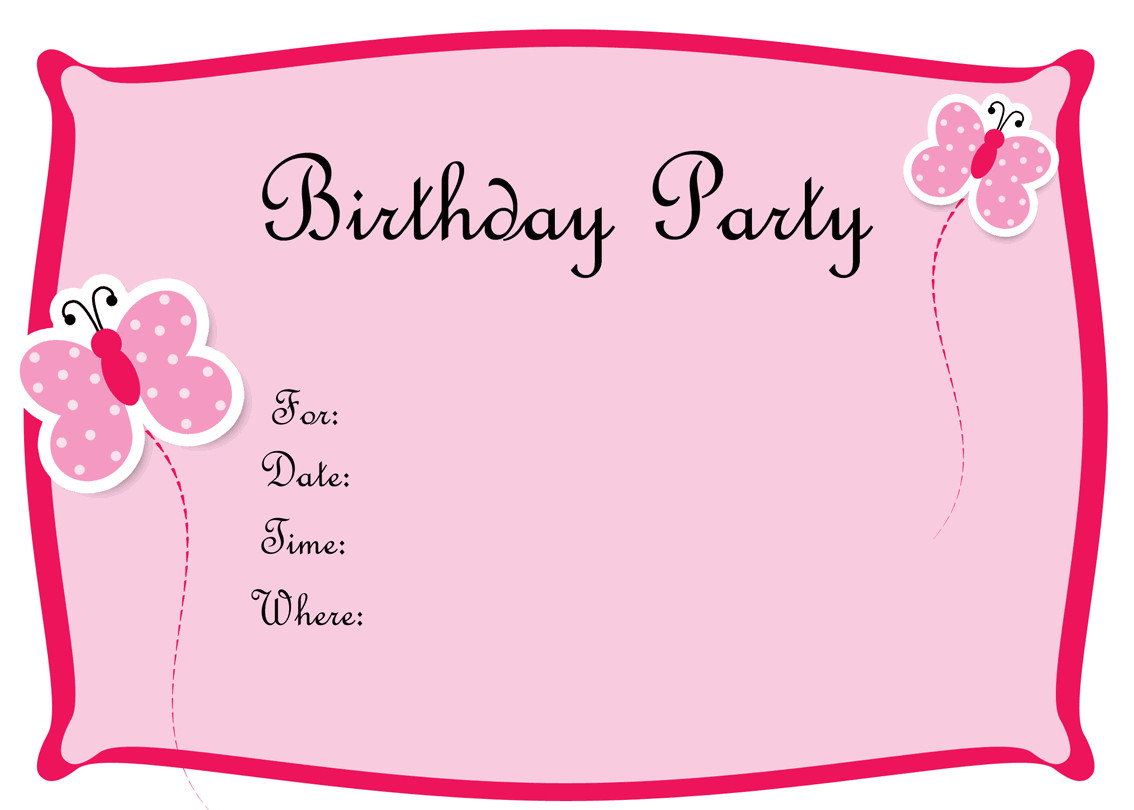 Birthday Card Invitation Template
 Free Birthday Invitations To Print