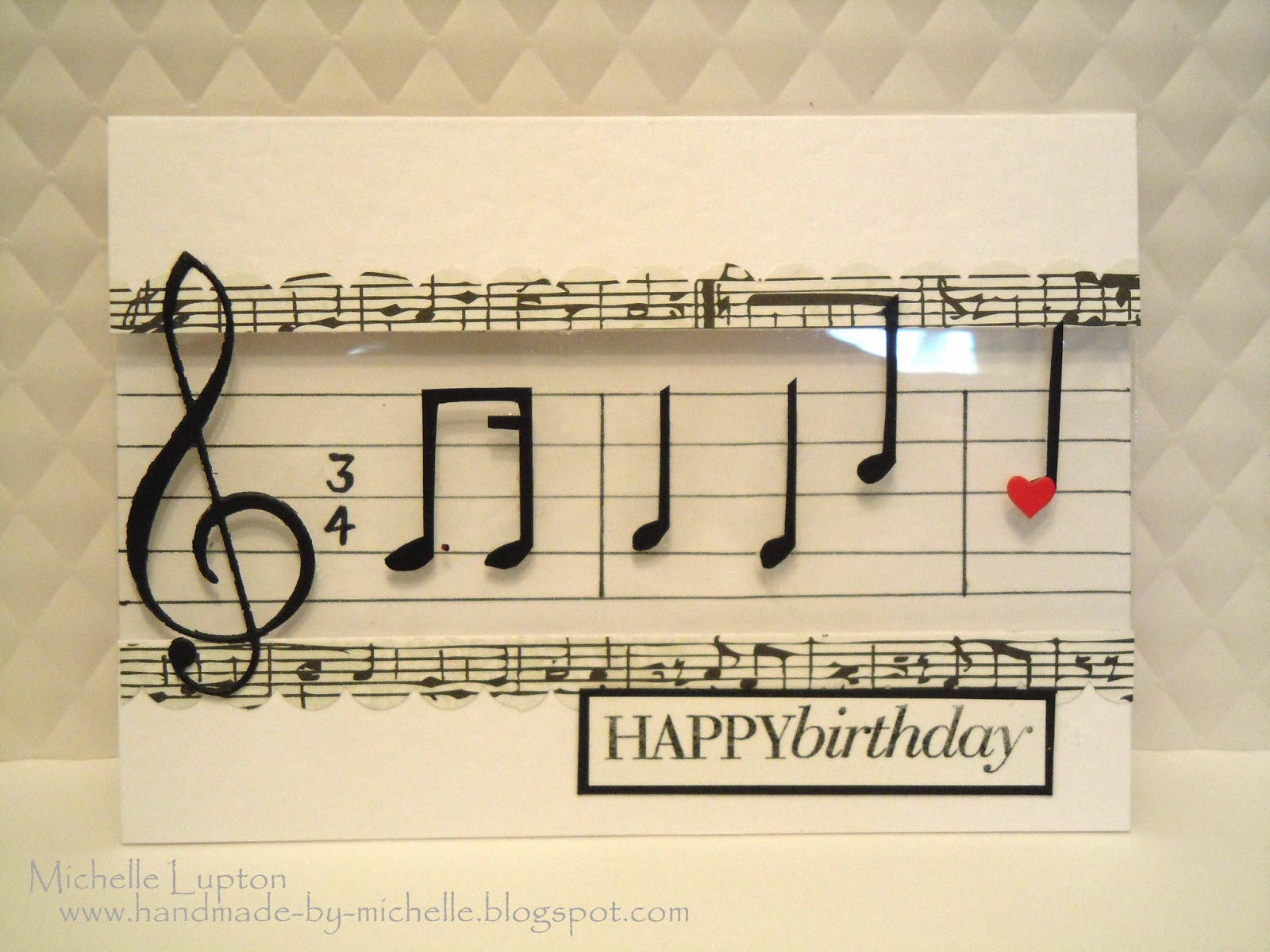 Birthday Card With Song
 Handmade by Michelle Musical happy birthday