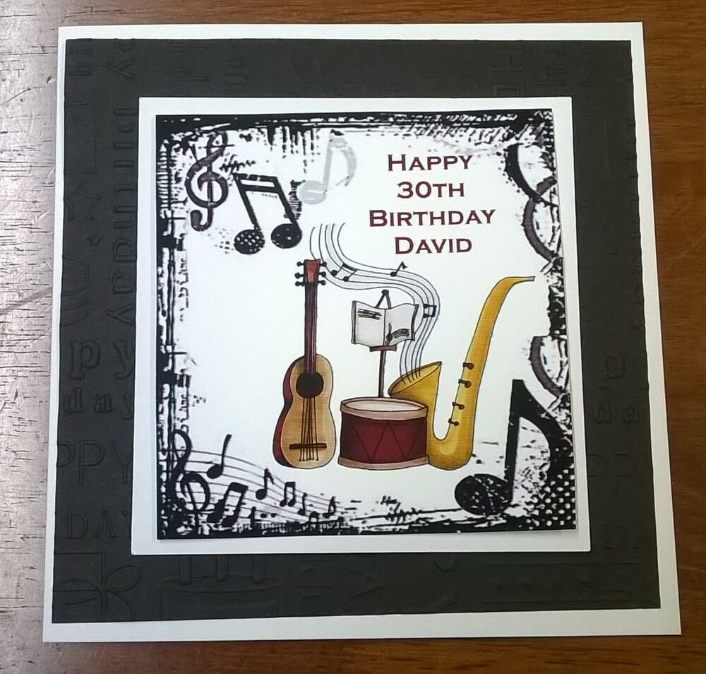 Birthday Card With Song
 Mens La s personalised handmade birthday card music