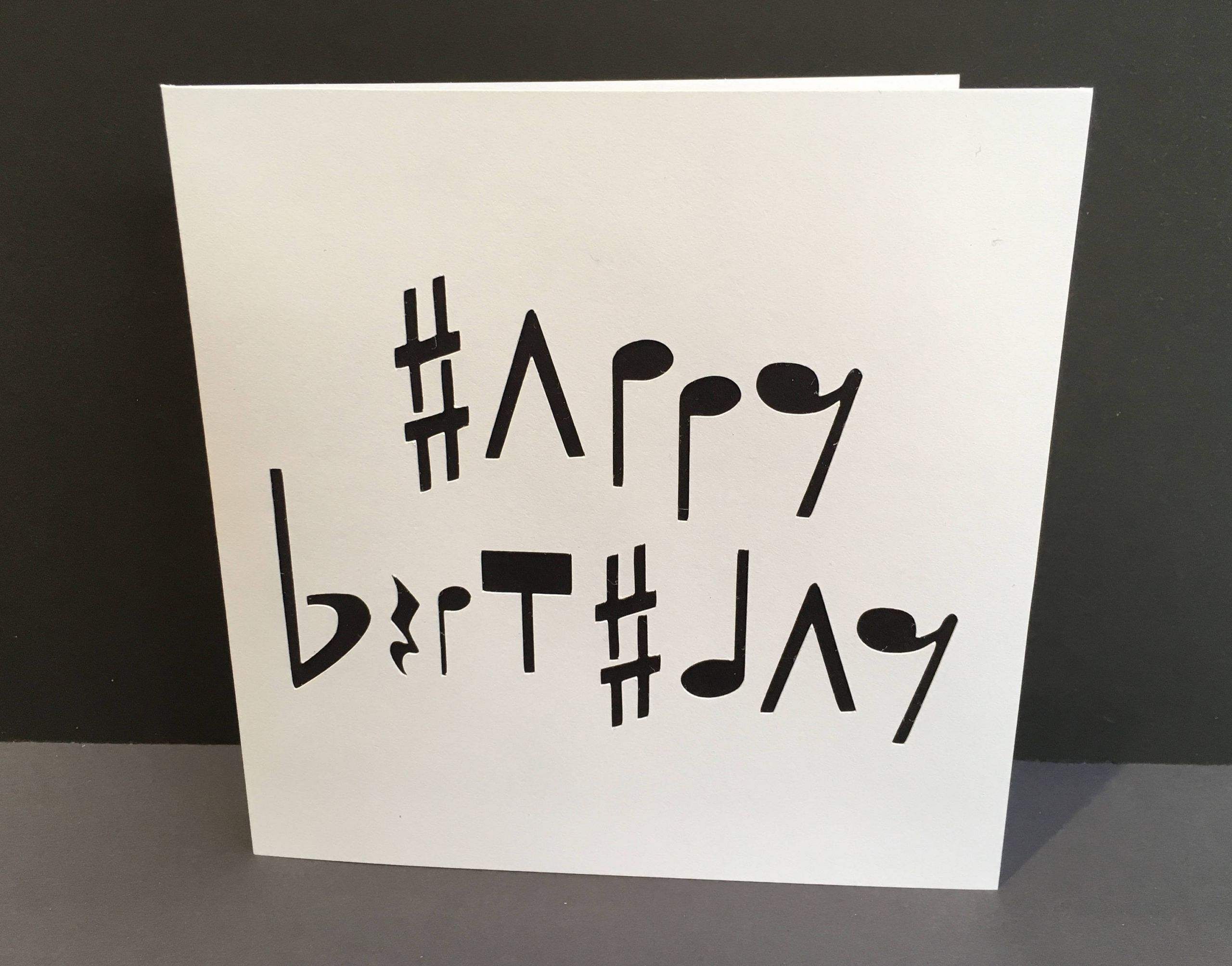 Birthday Card With Song
 Music Birthday Card Paper Cut Card Musical Notes for