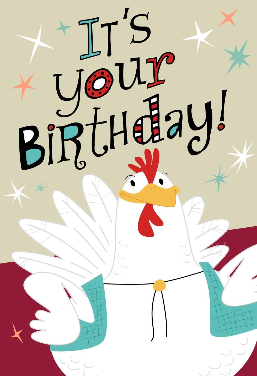 Birthday Card With Song
 Chicken and Accordion Musical Birthday Card Greeting