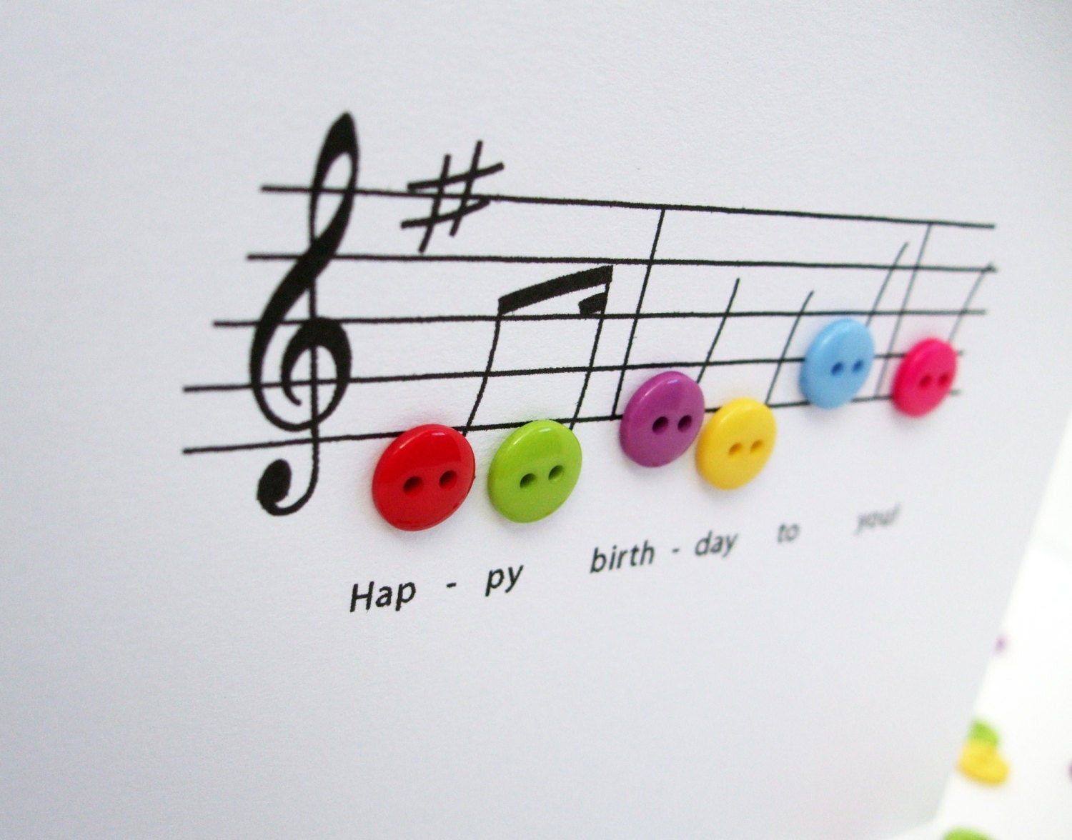 Birthday Card With Song
 Happy Birthday Music Card Birthday Card with Button Notes