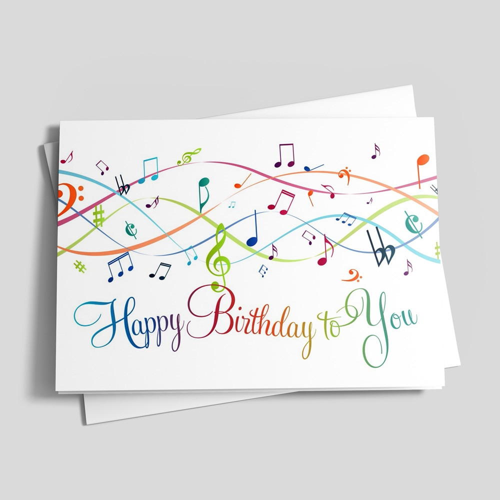 Birthday Card With Song
 Musical Notes Birthday Card Birthday by Brookhollow