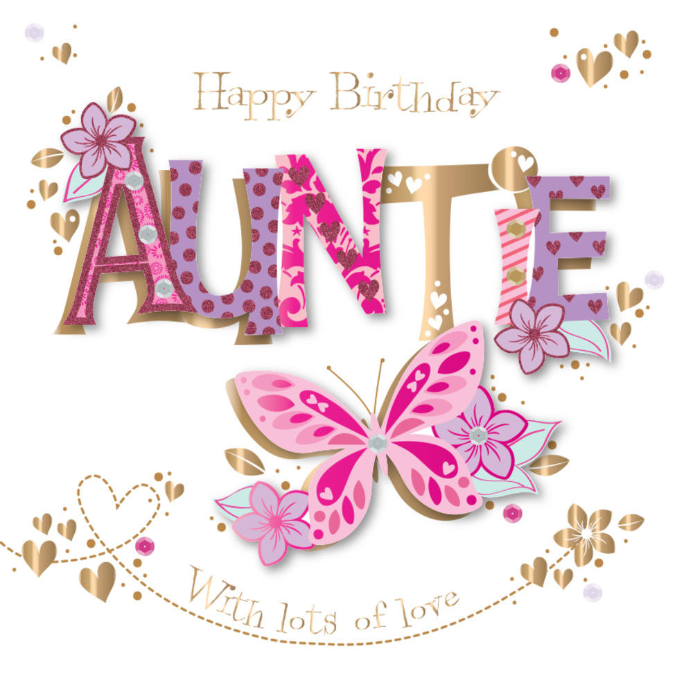 Birthday Cards For Aunts
 Auntie Birthday Handmade Embellished Greeting Card