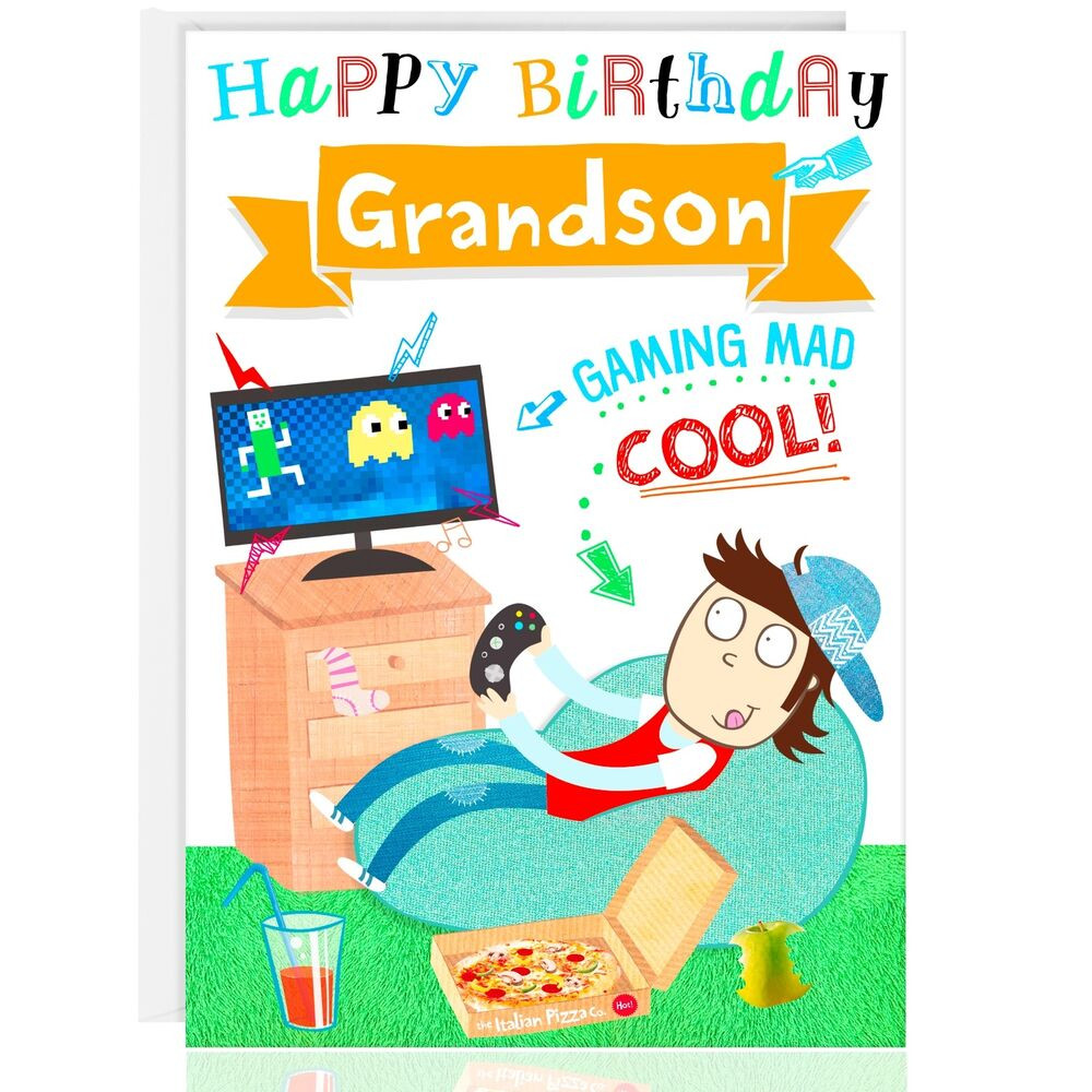 Birthday Cards For Grandson
 GRANDSON Birthday Greetings card Relax XBOX PS4