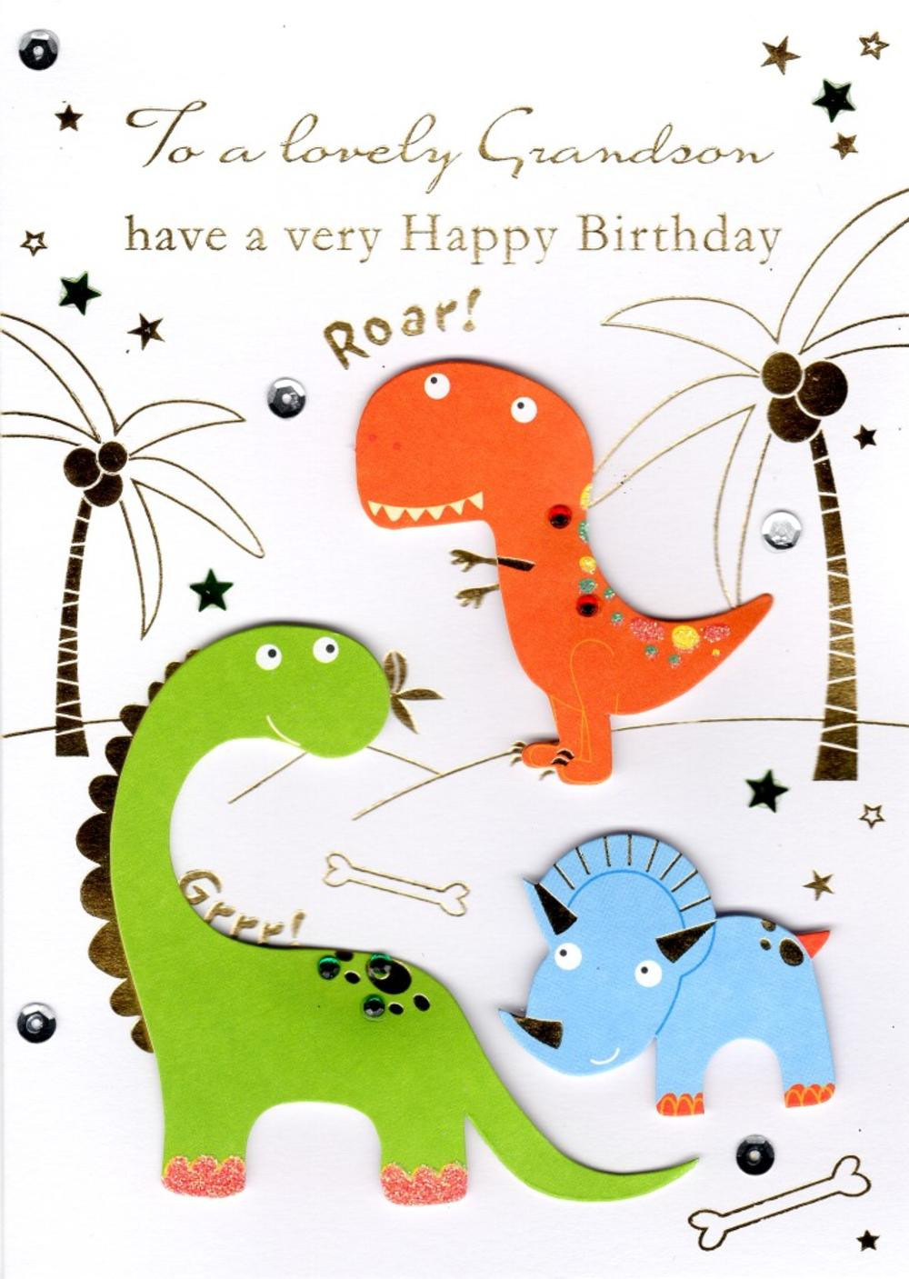 Birthday Cards For Grandson
 Lovely Grandson Handmade Birthday Greeting Card