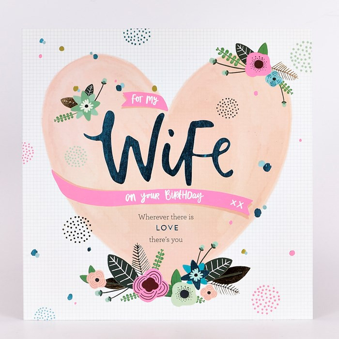 Birthday Cards For Wife
 Platinum Collection Birthday Card Wife Heart £1 99