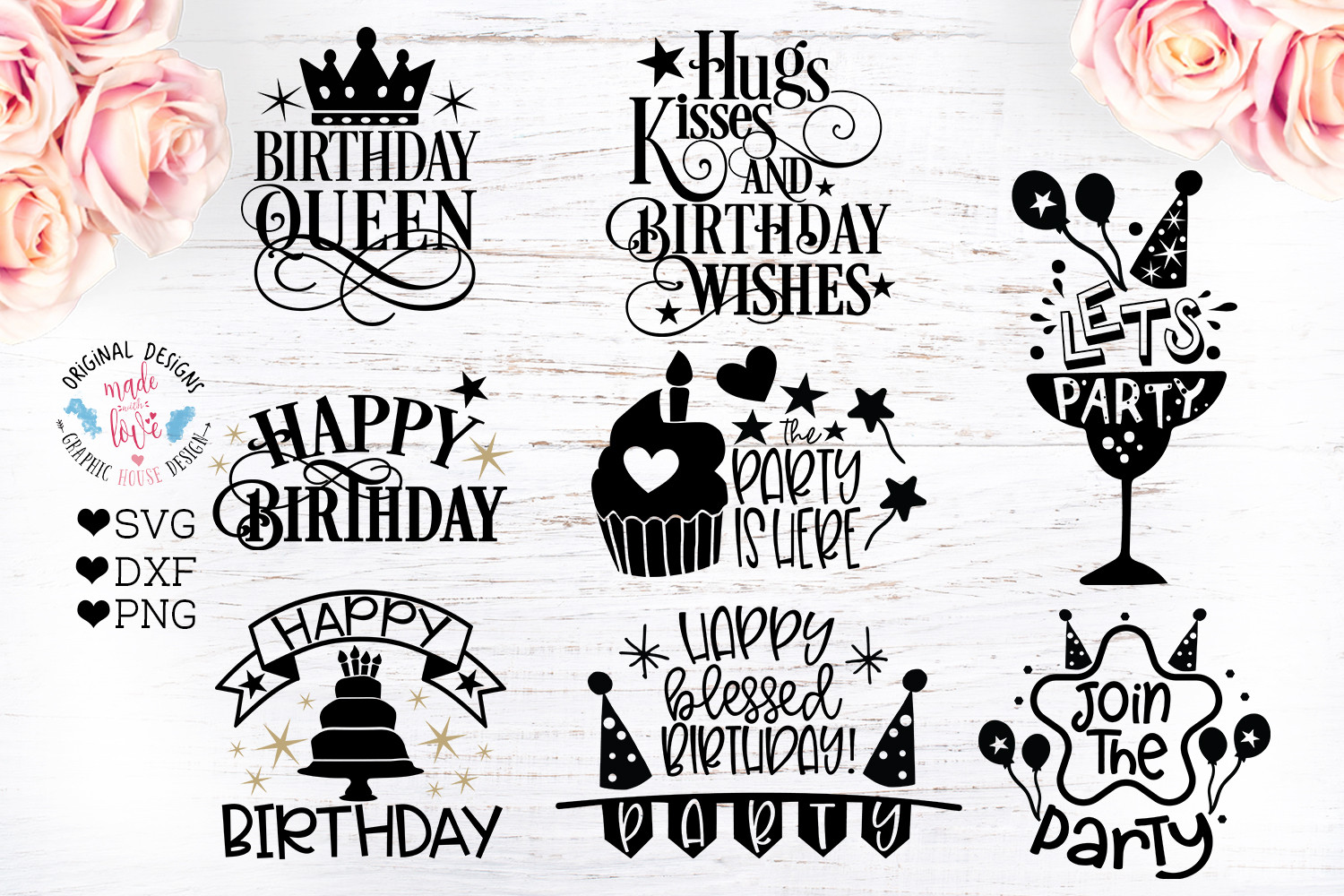 Birthday Celebration Quotes
 8 Birthday Party Quotes Birthday Cut Files Bundle