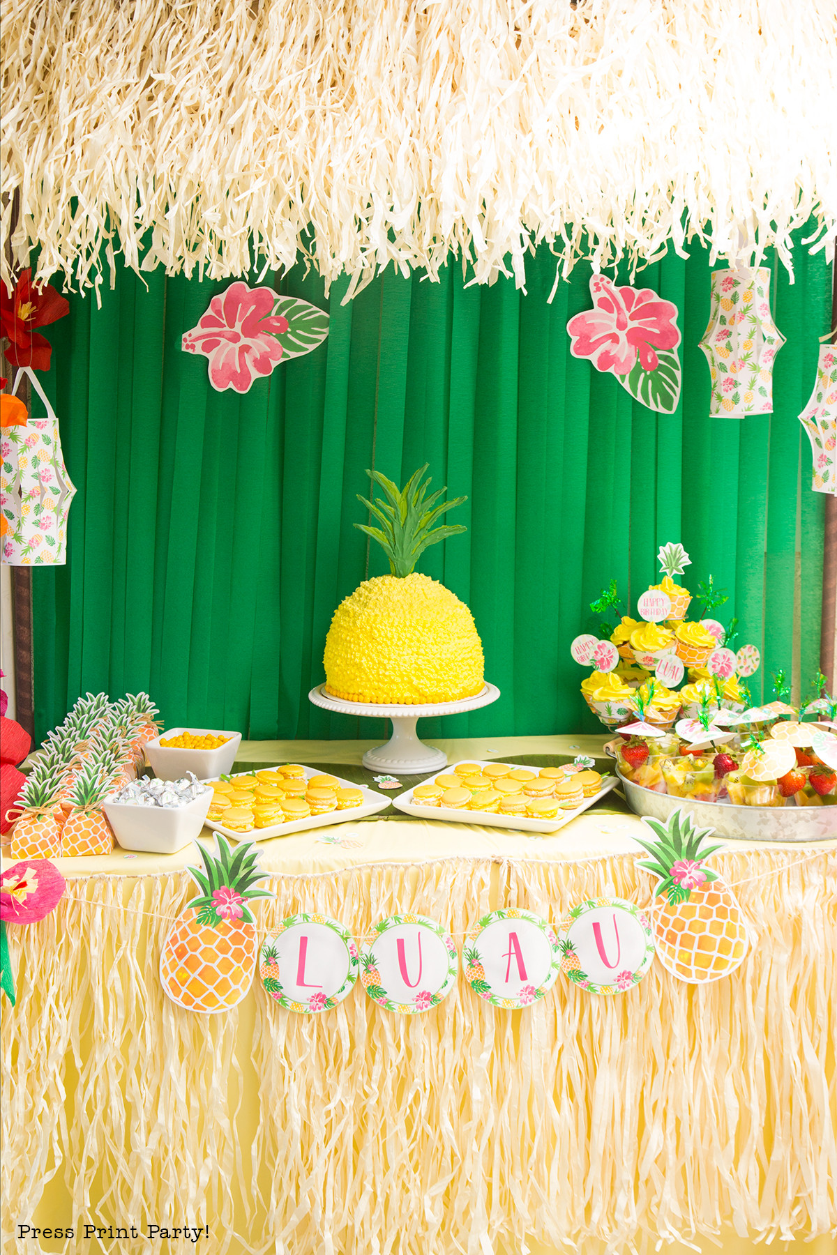 Birthday Decoration
 Sweet "Party Like a Pineapple " Birthday Party Luau