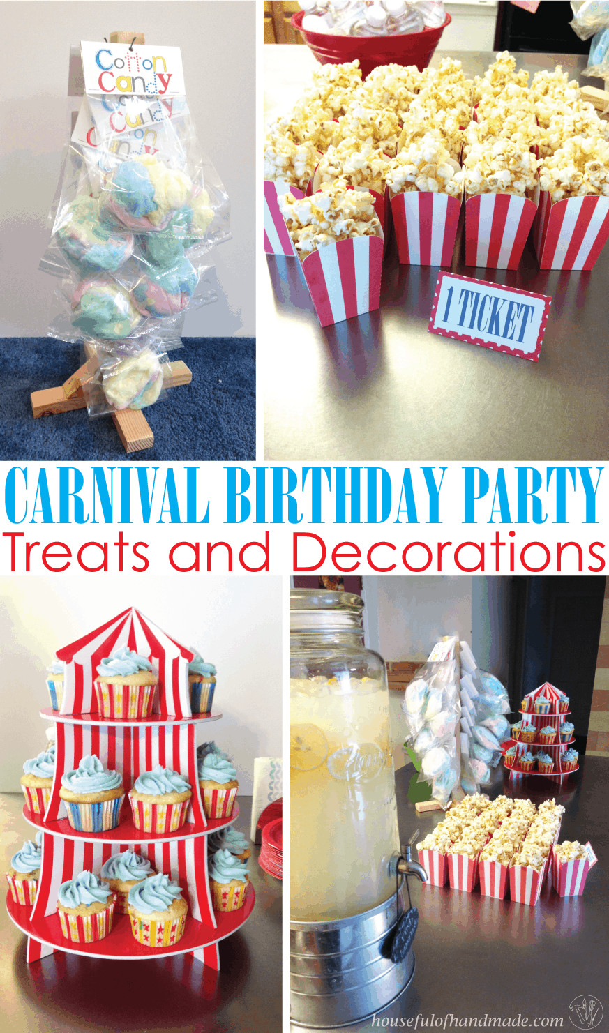 Birthday Decorations Pinterest
 Carnival Birthday Party Part 2 Treats & Decorations