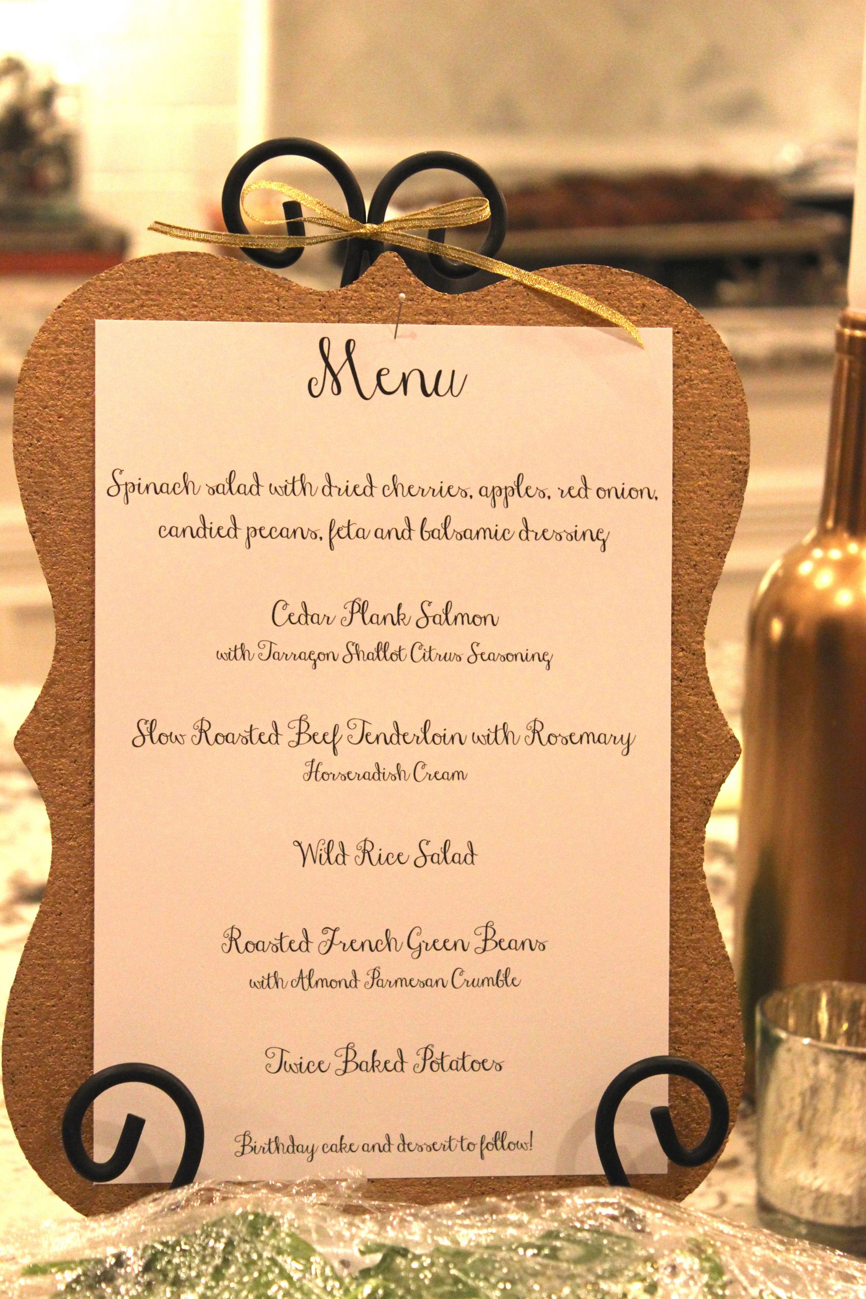 Birthday Dinner Menu Ideas
 Gold Black and White My 30th Birthday Dinner Party