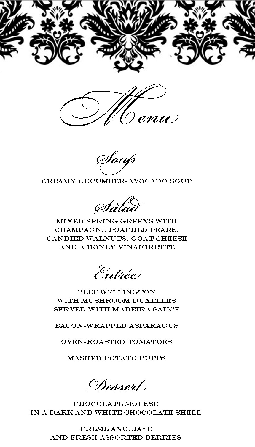 Birthday Dinner Menu Ideas
 Stranded in Cleveland Elegant Dinner Party Menu