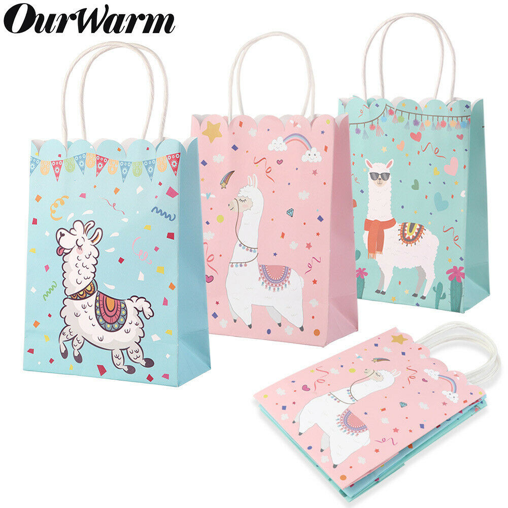 Birthday Gift Bags For Kids
 5x Llama Party Bags Candy Treat Gift Bag for Kids Birthday