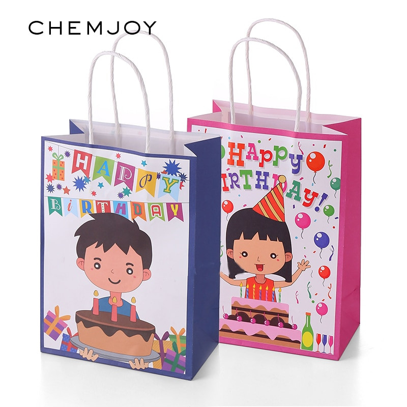 Birthday Gift Bags For Kids
 12pcs Kids Birthday Paper Gift Bags with Handles Cartoon