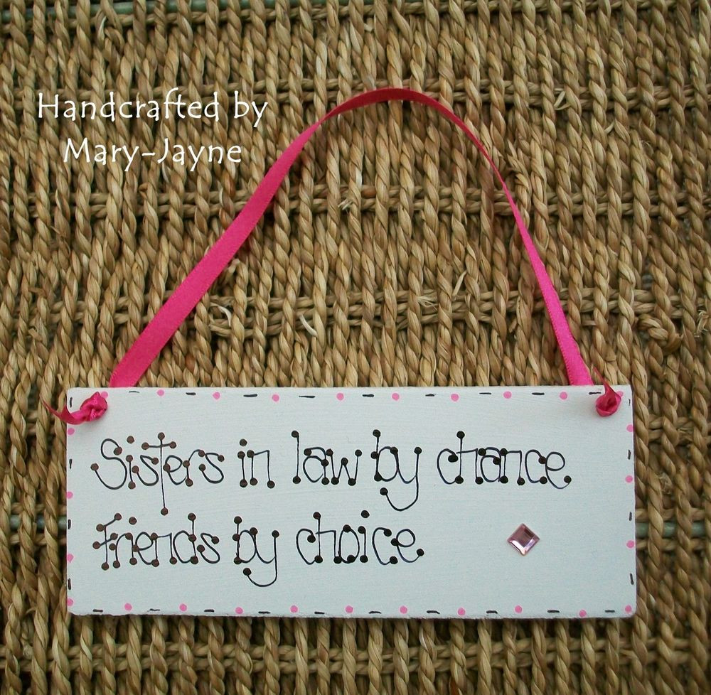 Birthday Gift Ideas For Sister In Law
 "SISTER IN LAW FRIENDS" Wooden Plaque GEM Birthday Xmas