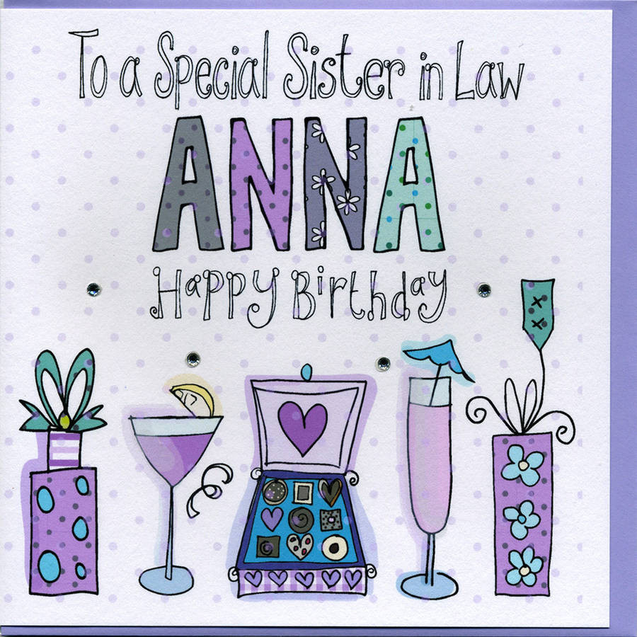 Birthday Gift Ideas For Sister In Law
 Personalised Sister In Law Birthday Card By Claire Sowden