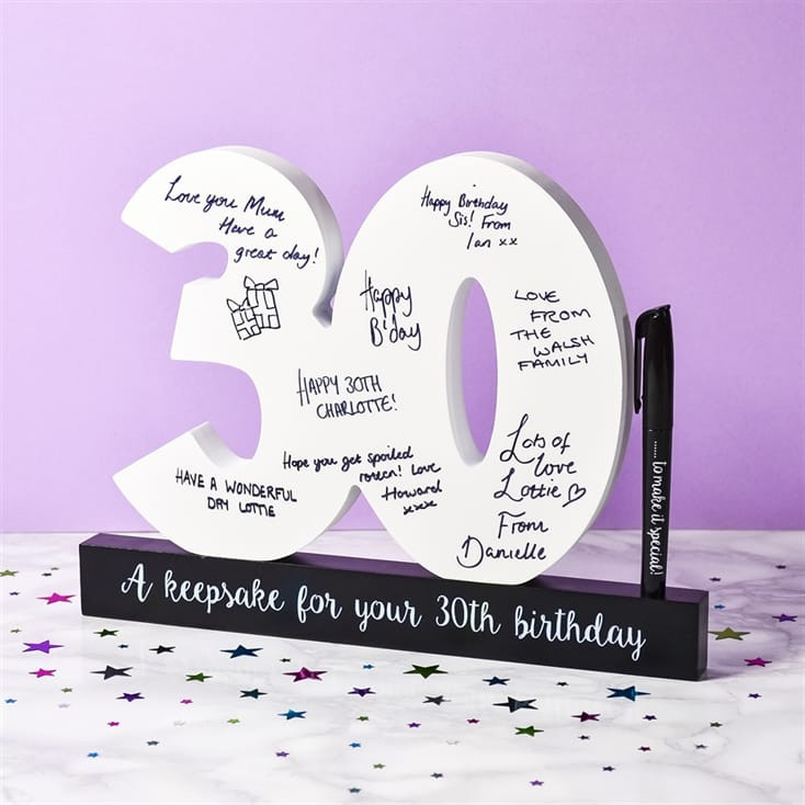 Birthday Gift Ideas For Wife 30
 30th Birthday Signature Numbers and Pen