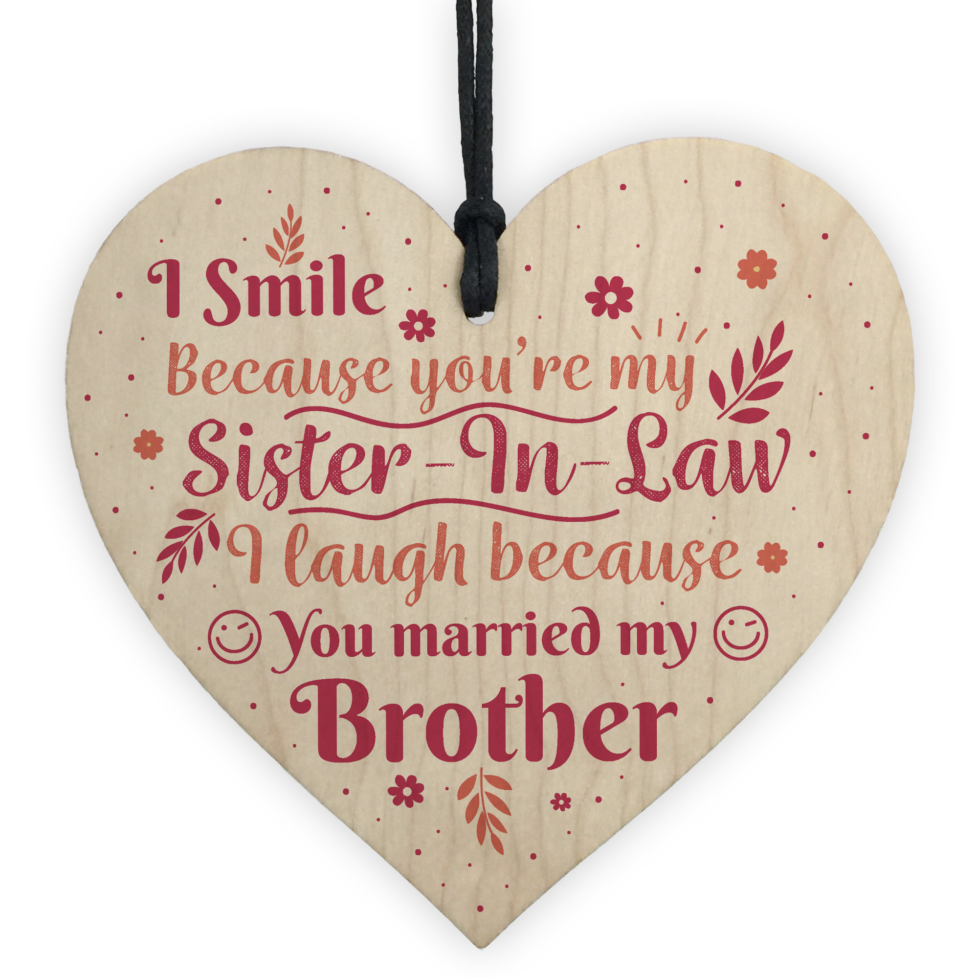 Birthday Gifts For Sister In Law
 Funny Sister In Law Birthday Card Heart Plaque Keepsake