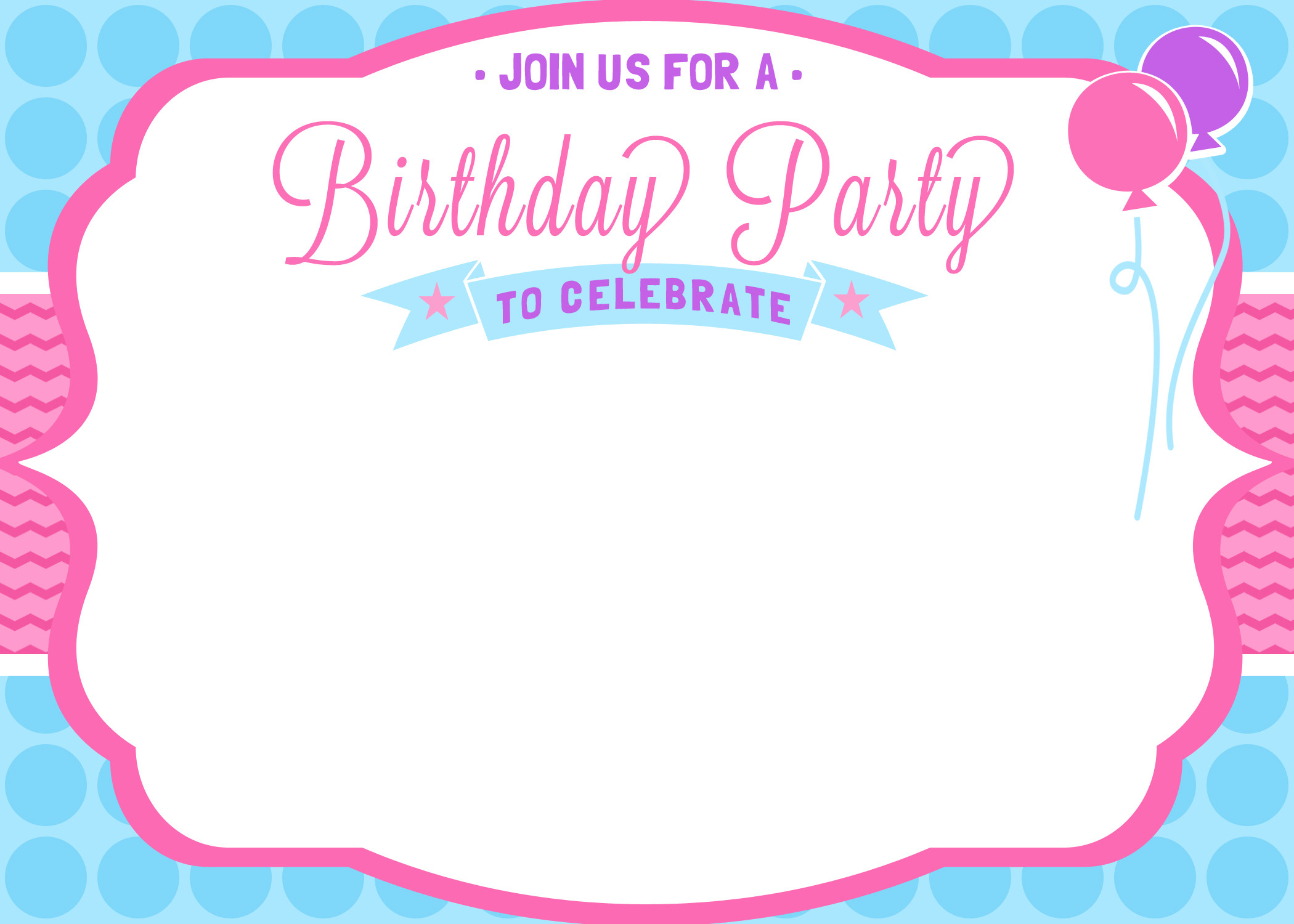 Birthday Girl Invitations
 Free Girls Birthday Invitation Printables