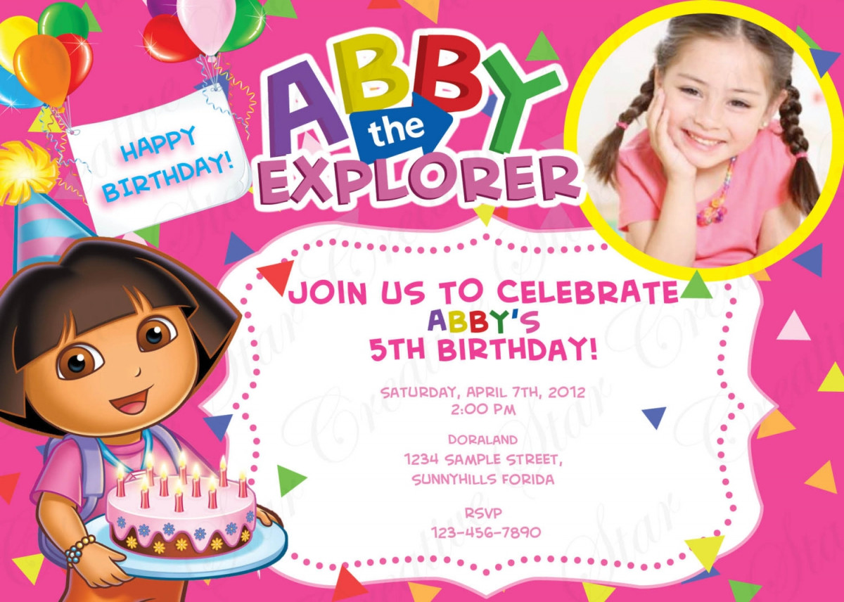 Birthday Invitation Quotes
 FREE 1st Dora Birthday Invitations Wording – FREE