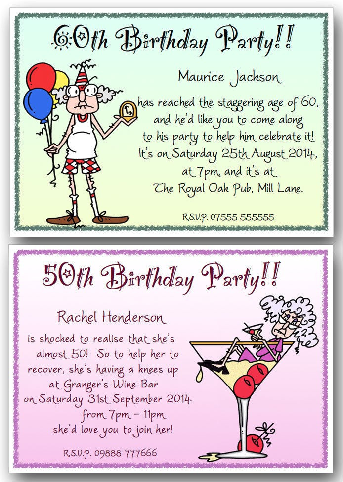 Birthday Invitation Quotes
 Humorous 60th Birthday Invitation Wording