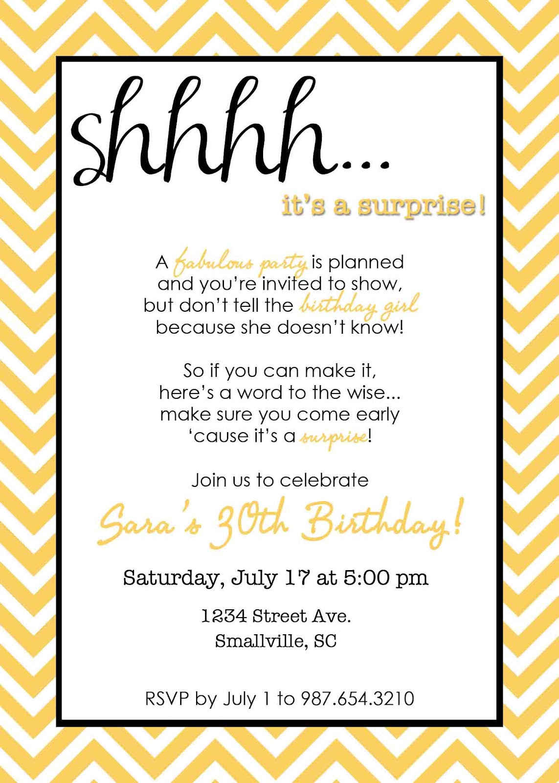 Birthday Invitation Quotes
 Wording for Surprise Birthday Party Invitations