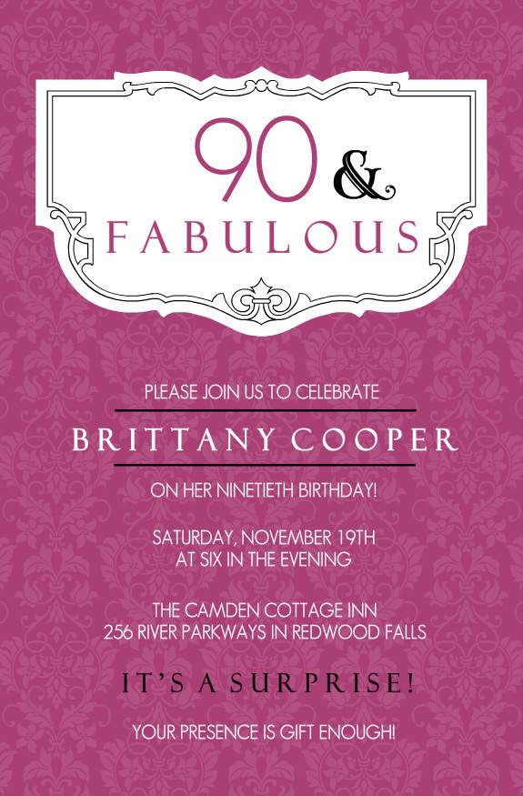 Birthday Invitation Sayings
 90th Birthday Invitation Wording 365greetings