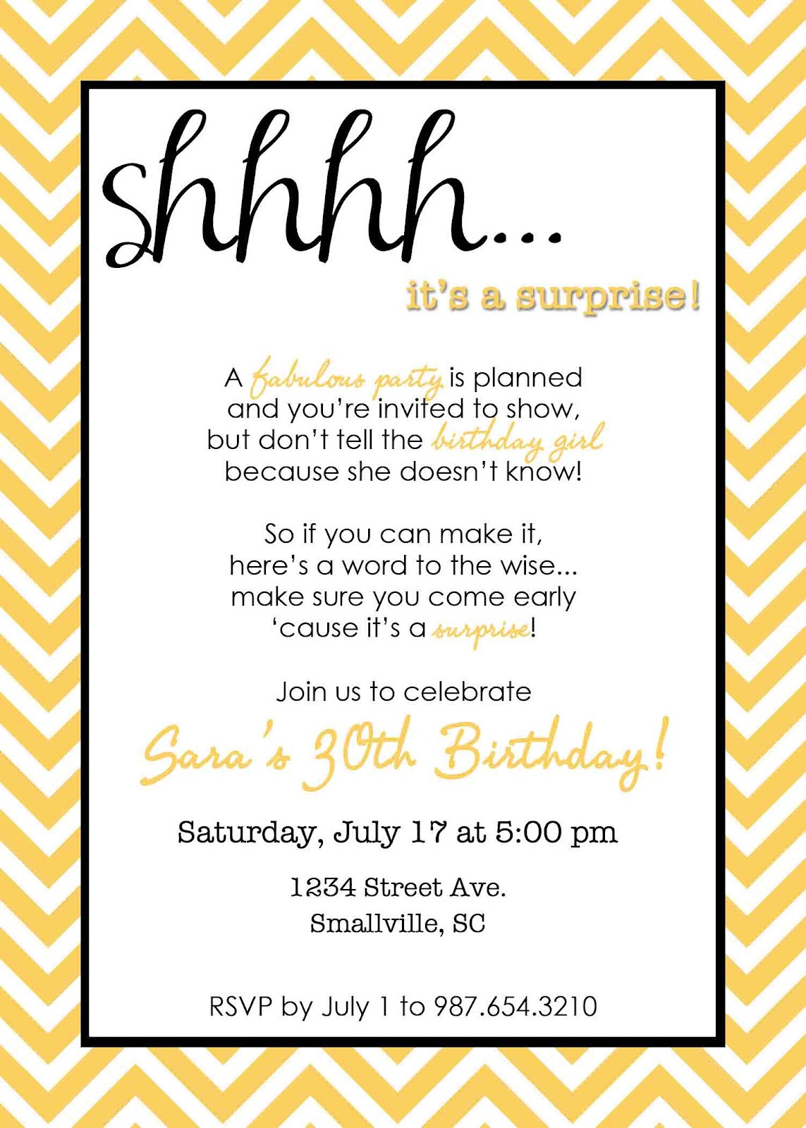 Birthday Invitation Sayings
 Wording for Surprise Birthday Party Invitations