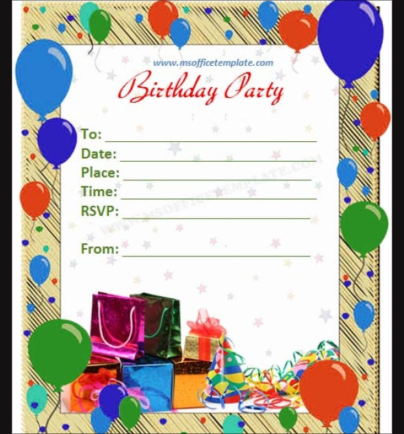 Birthday Invitation Templates Word
 Sample Birthday Invitation Template 40 Documents in PDF