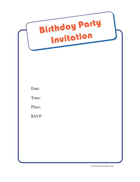 Birthday Invitation Templates Word
 Free Birthday Party Invitation Templates Word PDF