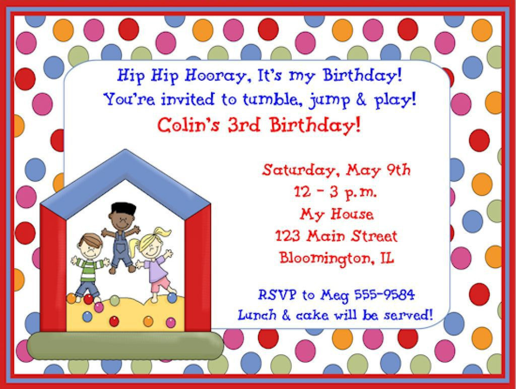 Birthday Invitation Wording For Kids
 Free Printable Birthday Party Invitation Wording Example