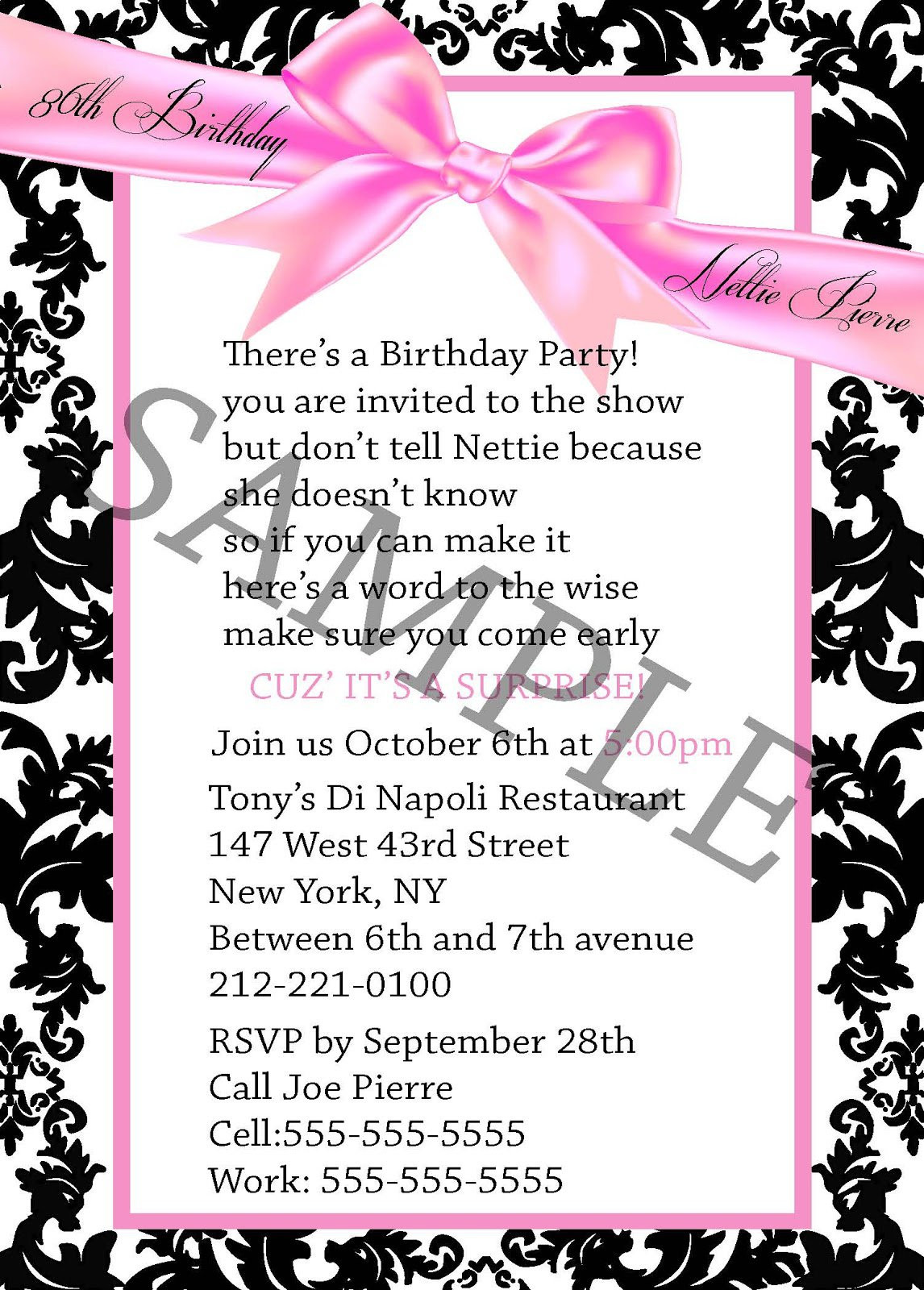 Birthday Invitation Wording Samples
 Sample 50th Birthday Invitations