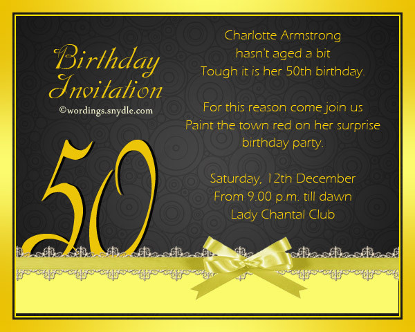 Birthday Invitation Wording Samples
 50th Birthday Invitation Wording Samples – Wordings and