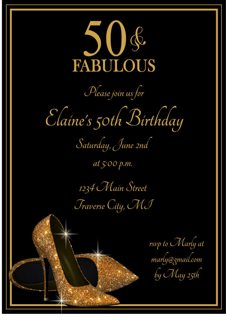 Birthday Invitations For Adults
 Gold Glitter Shoes Adult Birthday Party by AnnounceItFavors