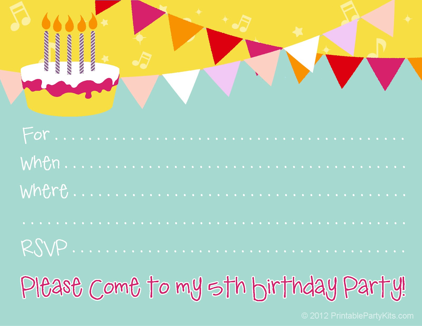 Birthday Invitations Templates
 Free Birthday Party Invitations for Girl – FREE Printable