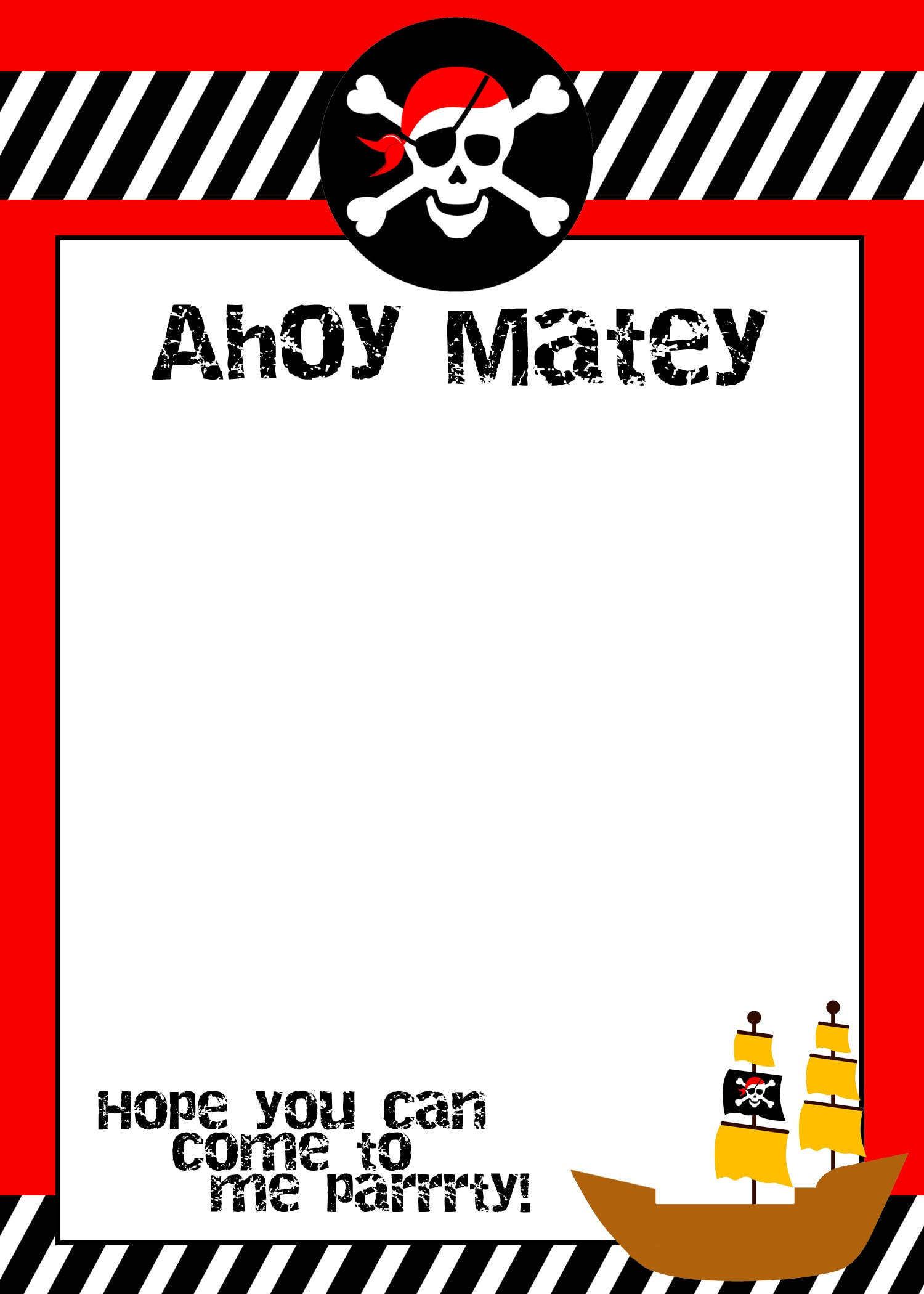 Birthday Invitations Templates
 Pirate Birthday Party with FREE Printables How to Nest