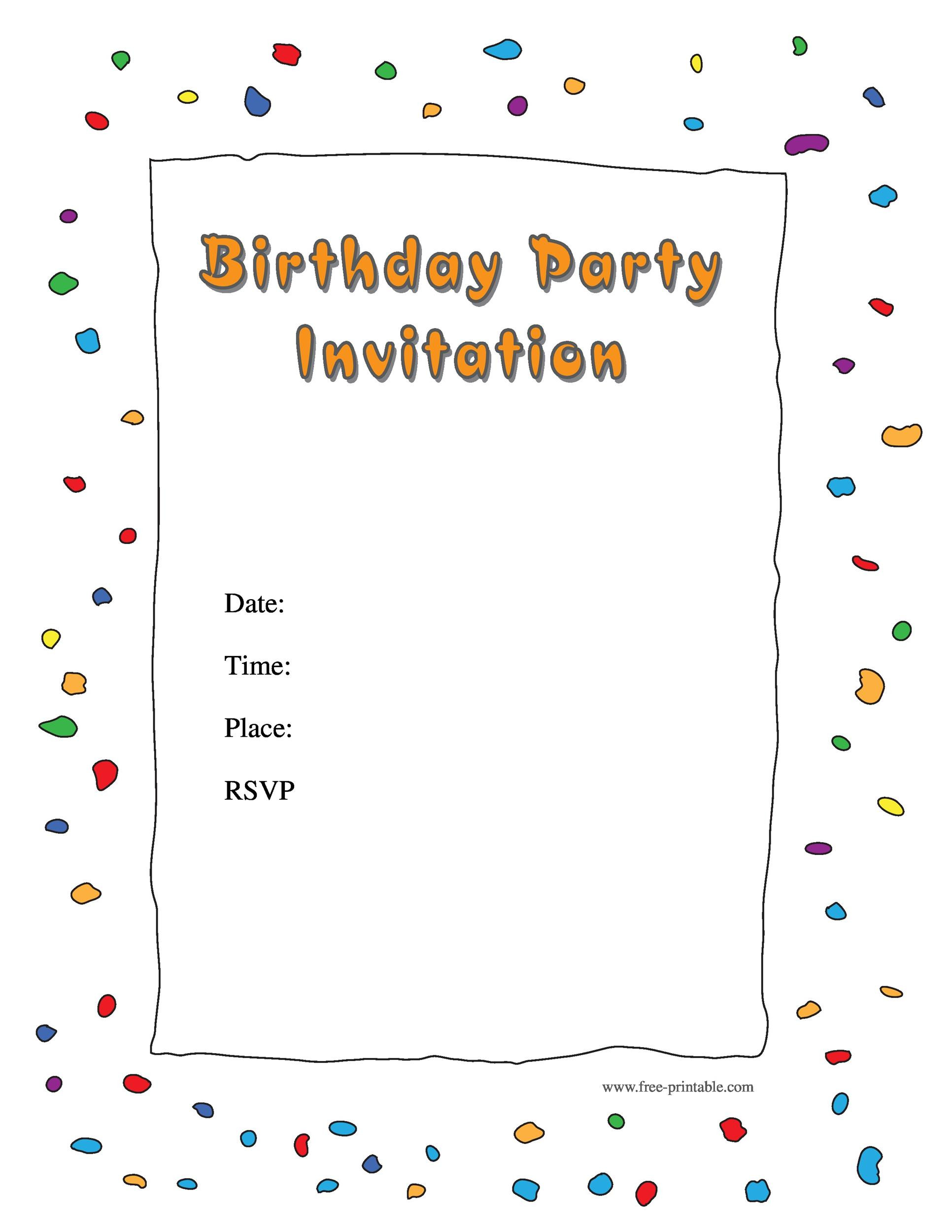 Birthday Invitations Templates
 40 Free Birthday Party Invitation Templates TemplateLab