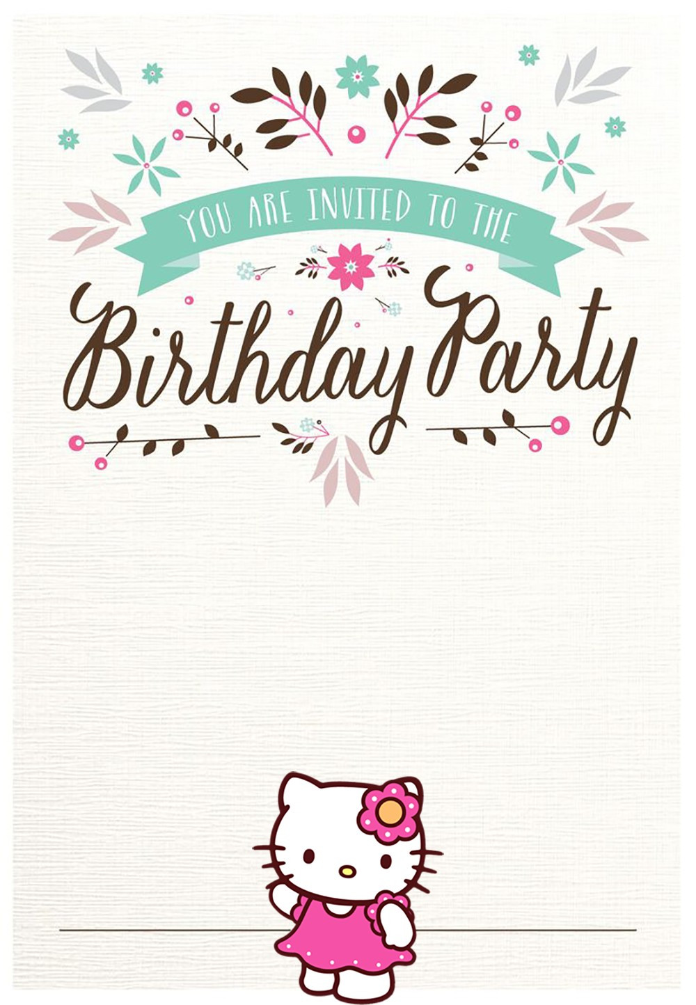 Birthday Invitations Templates
 Hello Kitty Free Printable Invitation Templates